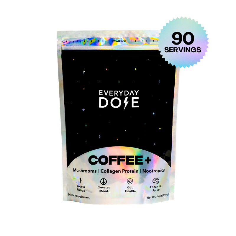 90 Serving Jumbo Bag by Everyday Dose with coffee, mushrooms, collagen protein, and nootropics for energy and focus.