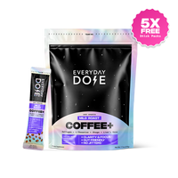 Everyday Dove Mild Roast coffee plus stick pack with benefits for clarity, focus, gut health, and no jitters