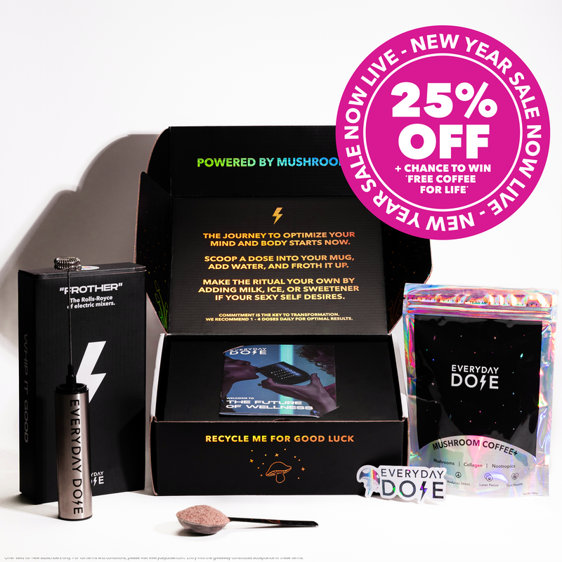 30 Serving of Mushroom Coffee + FREE Starter Kit with functional mushrooms collagen nootropics for energy focus and mood boost