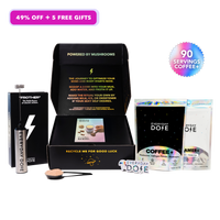 90 Servings of Coffee + FREE Starter Kit featuring functional mushroom coffee with collagen and nootropics for focus and energy.