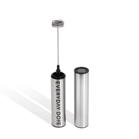 USB-Supercharged Frother with stainless steel body and electric whisk for creating perfect coffee foam and creamy drinks