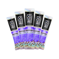 Five packets of Everyday Doye Mild Roast coffee plus collagen with purple and black packaging and coffee beans graphic